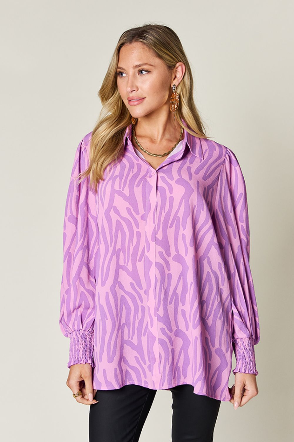 Double Take Smocked Blouse | Elegant Lioness 