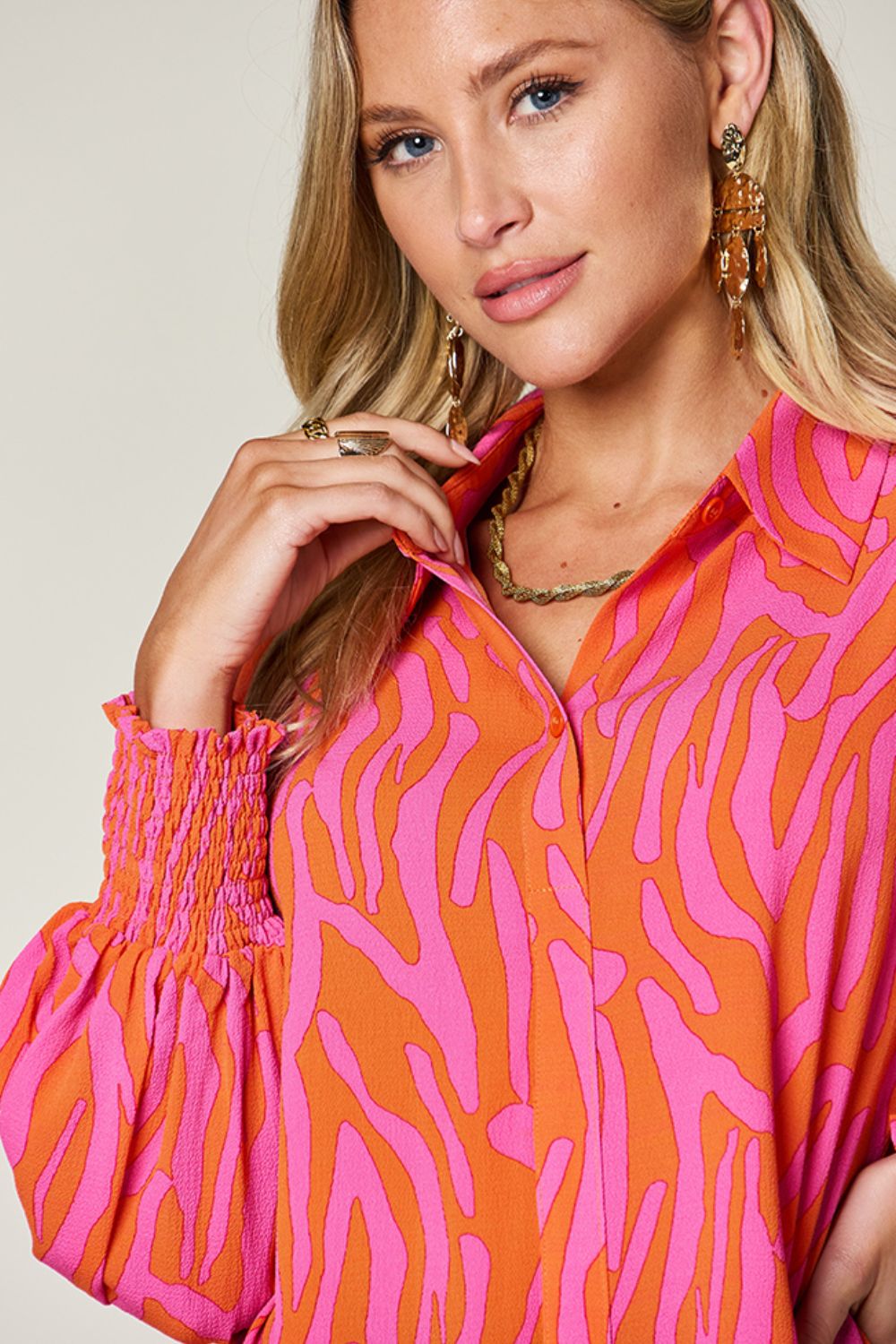 Double Take Smocked Blouse | Elegant Lioness 