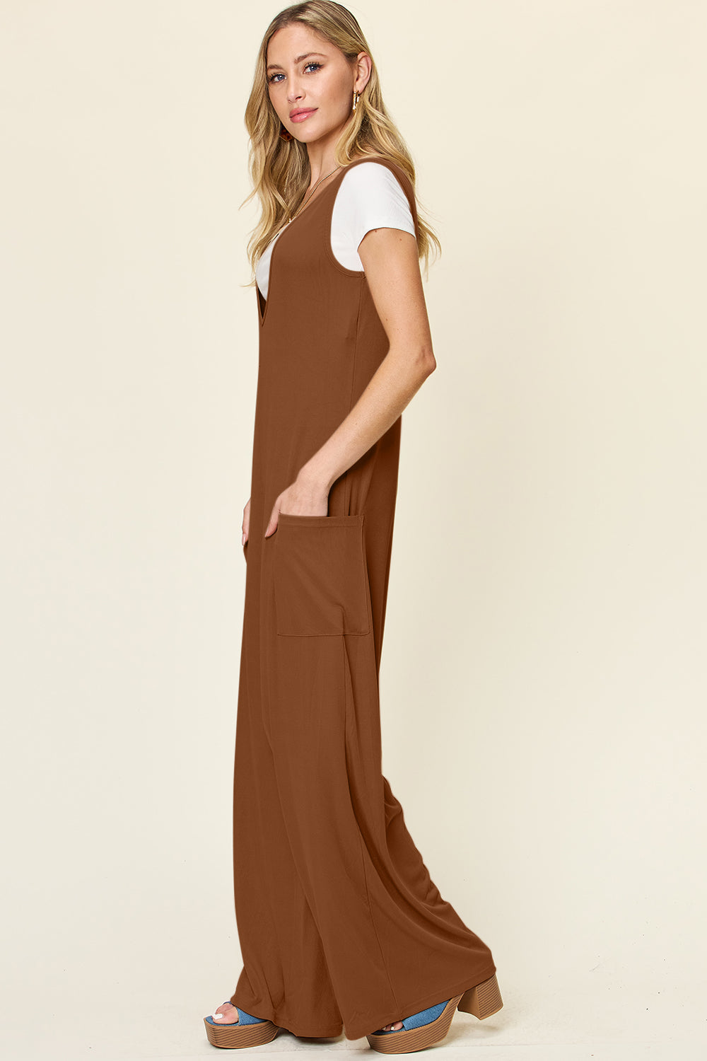 Sleeveless Wide Leg Jumpsuit -  Full Size Jumpsuit | Elegant Lioness