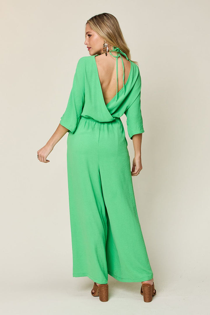 Wide Leg Jumpsuit - Half Sleeve Jumpsuit | Elegant Lioness