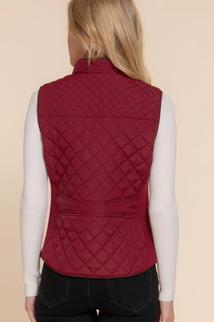 Active USA | Suede Piping Quilted Padding Vest