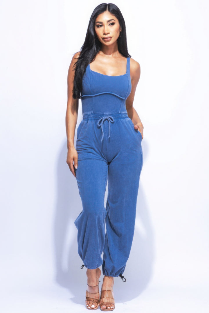 Washed Jumpsuit with Adjustable Ankle | Stylish Comfort for Every Occasion