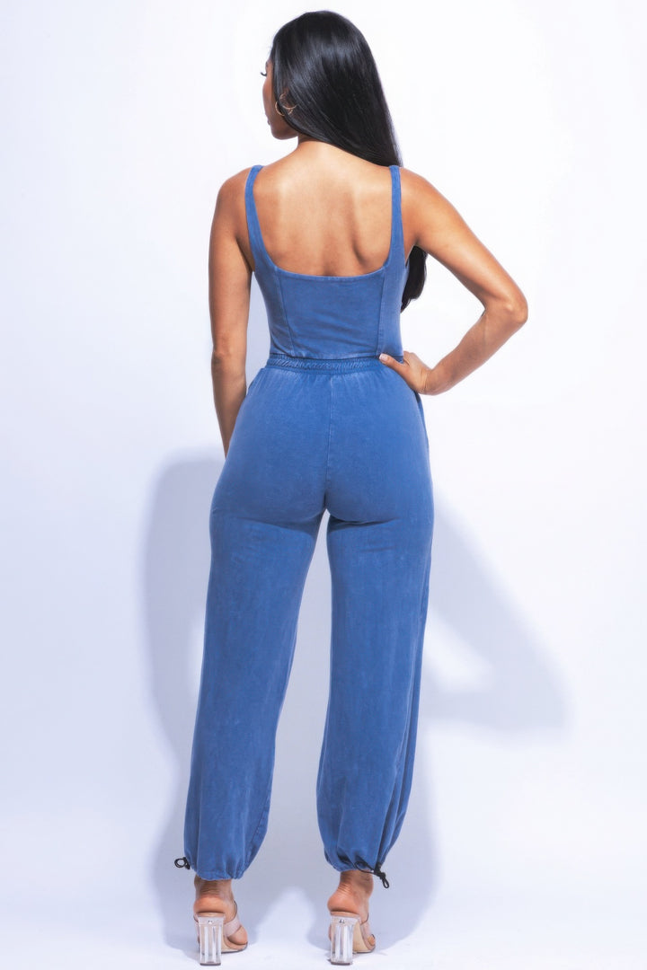 Washed Jumpsuit with Adjustable Ankle | Stylish Comfort for Every Occasion