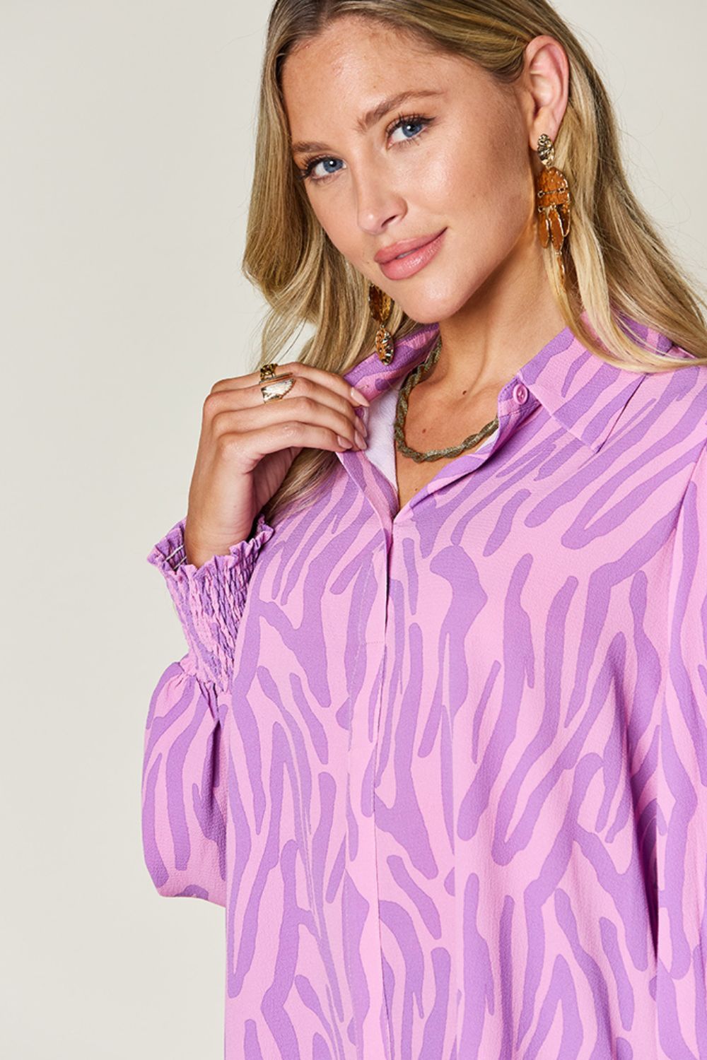 Double Take Smocked Blouse | Elegant Lioness 