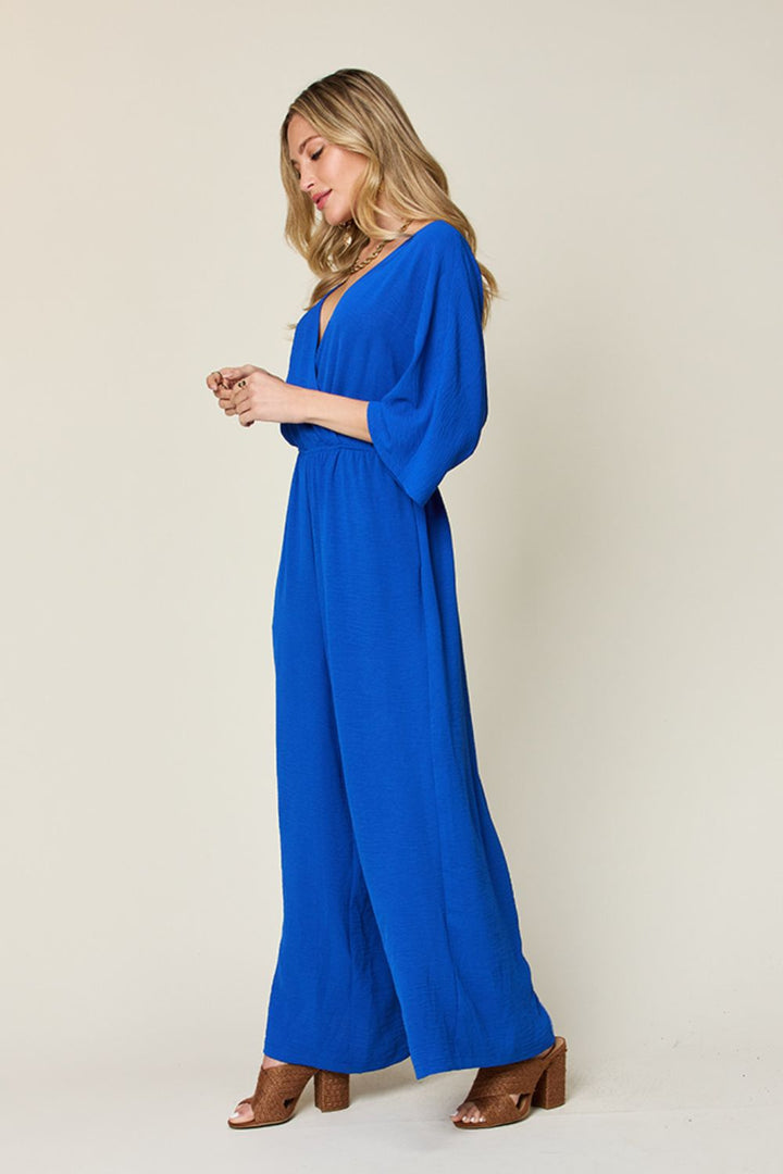 Wide Leg Jumpsuit - Half Sleeve Jumpsuit | Elegant Lioness