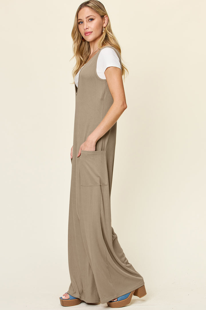 Sleeveless Wide Leg Jumpsuit -  Full Size Jumpsuit | Elegant Lioness