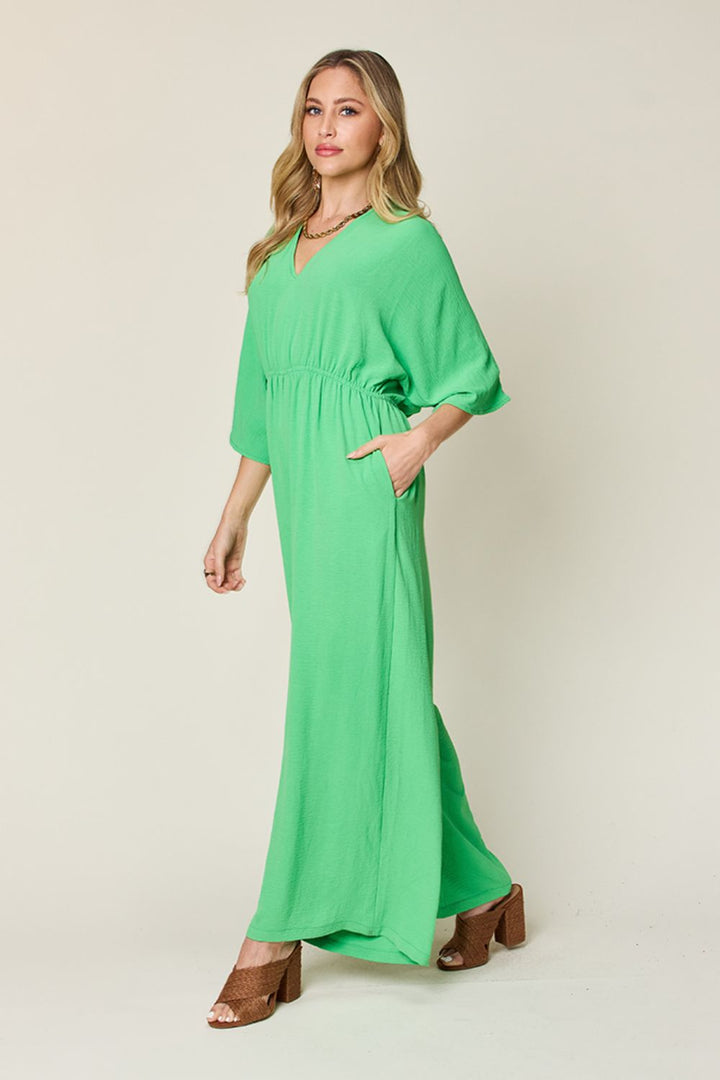 Wide Leg Jumpsuit - Half Sleeve Jumpsuit | Elegant Lioness