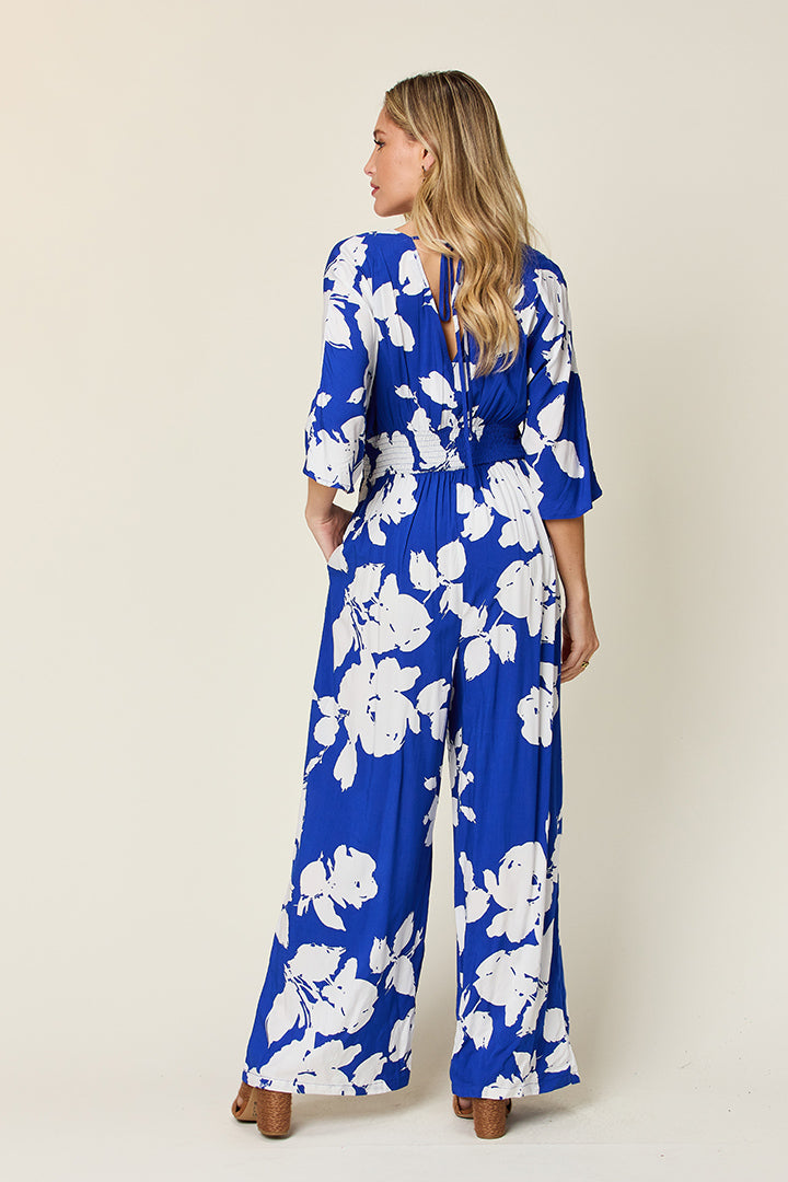 Printed Tie Back Jumpsuit - Tie Back Jumpsuit | Elegant Lioness