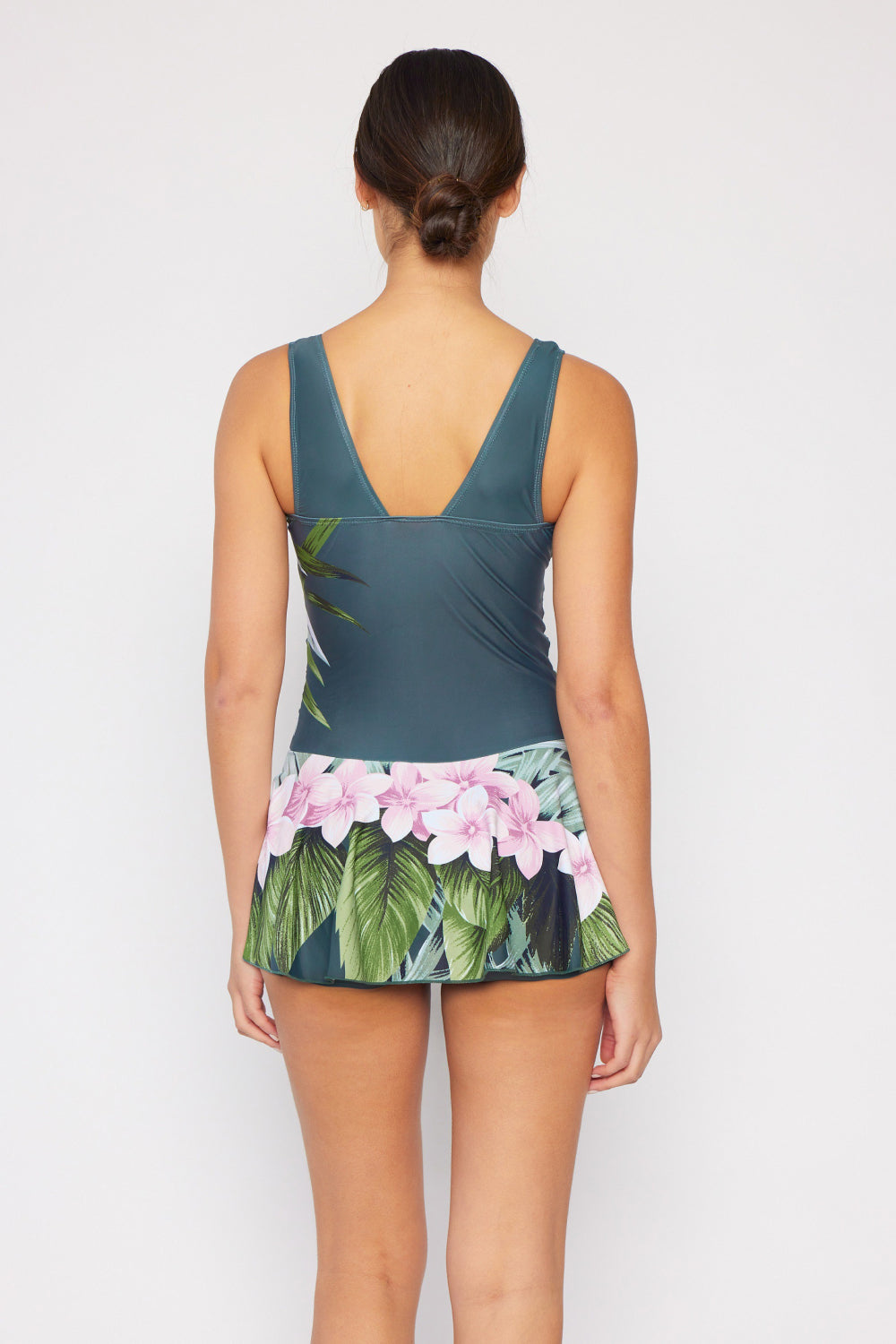 Full Size Clear Waters Swim Dress in Aloha Forest