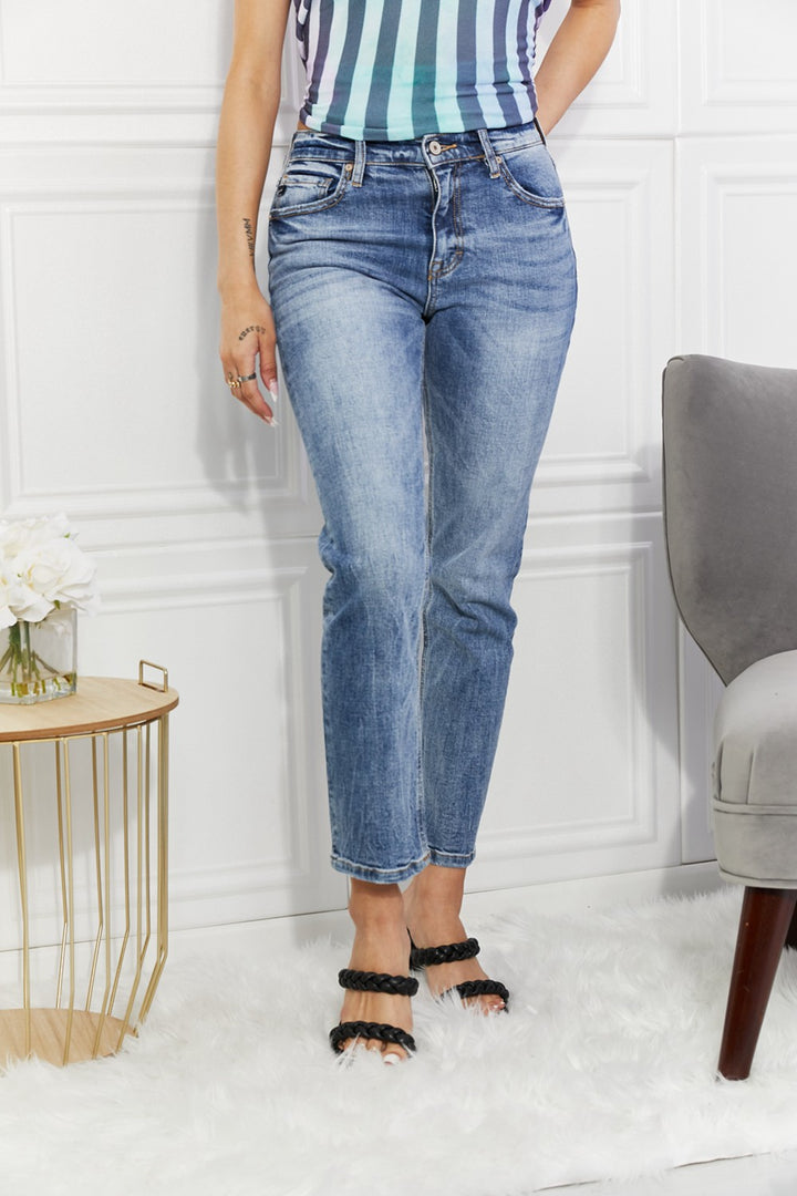 Full Size Amara High Rise Slim Straight Jeans