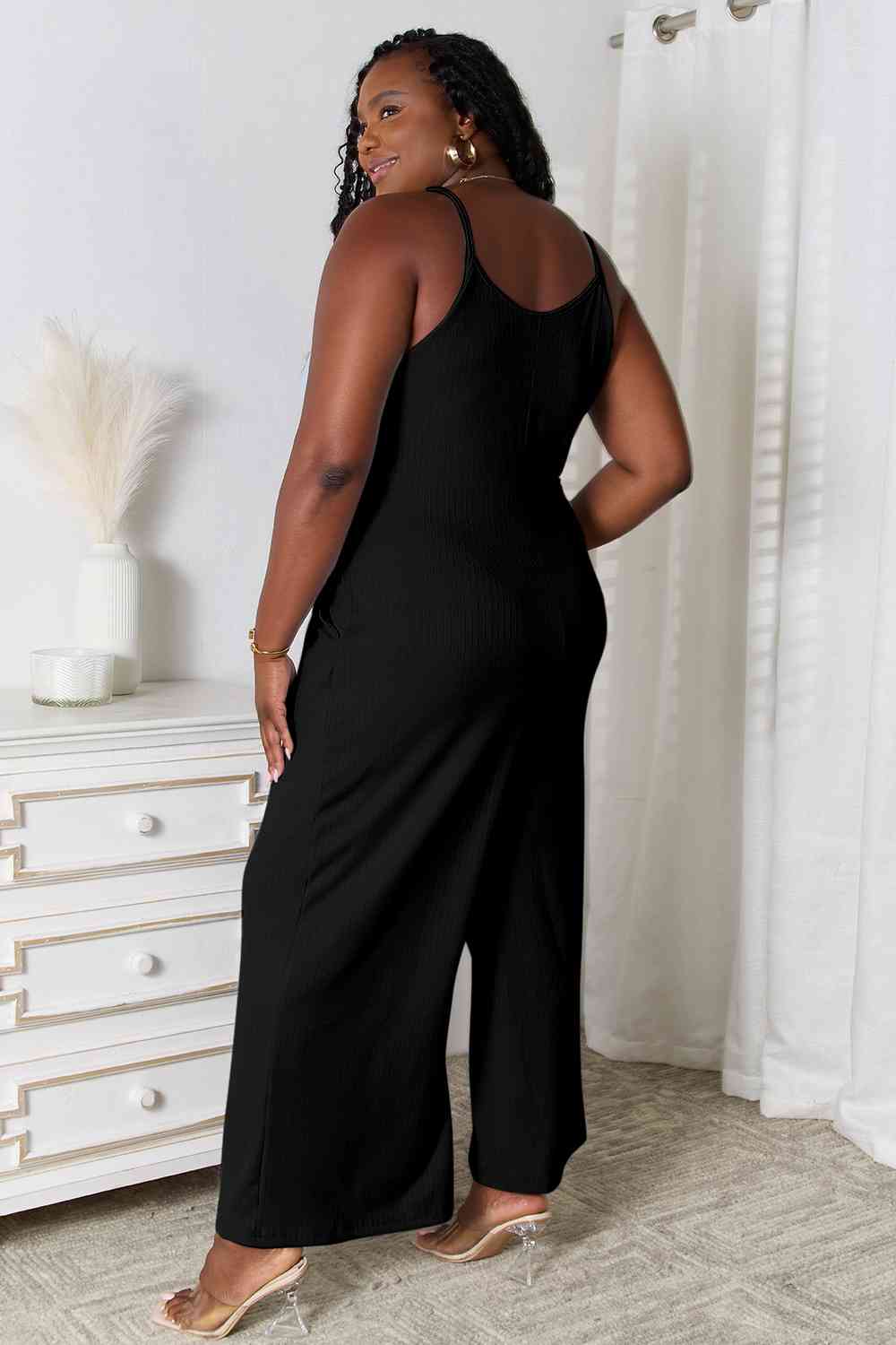 Full Size Spaghetti Strap V-Neck Jumpsuit