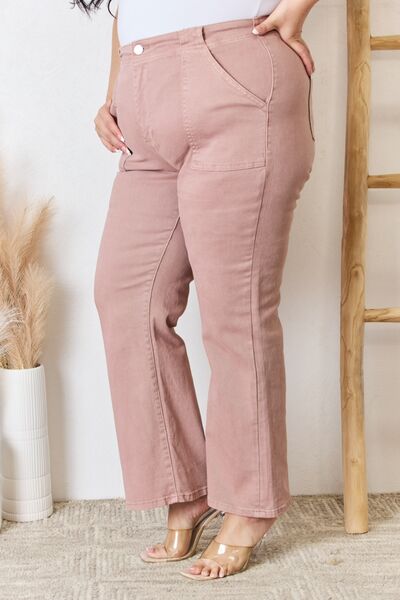 Full Size High Rise Ankle Flare Jeans