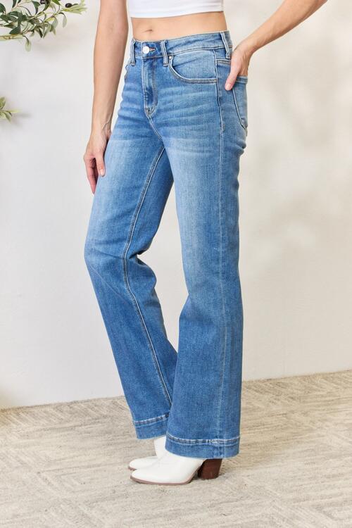 Full Size High Waist Straight Jeans