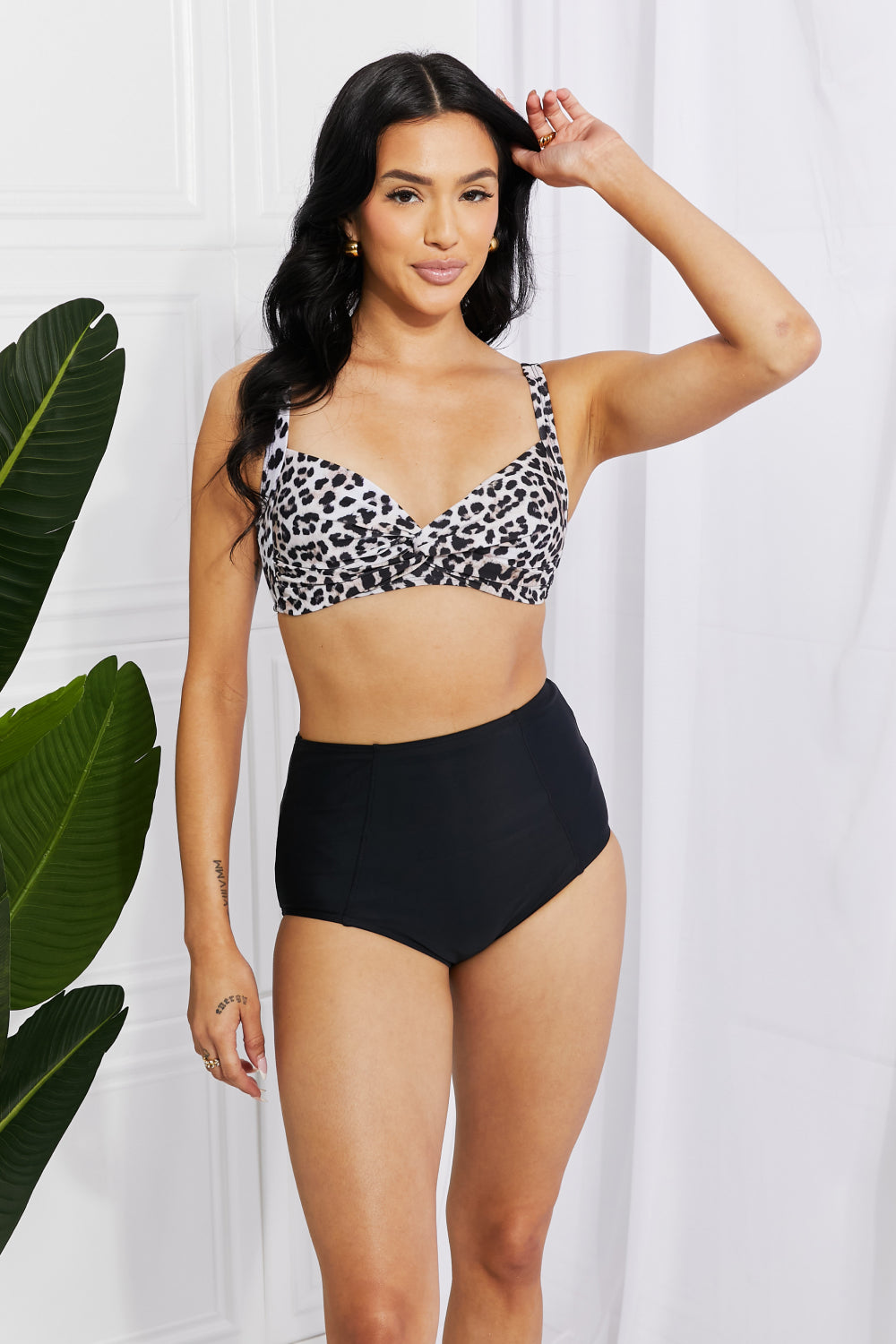 Take A Dip Twist High-Rise Bikini in Leopard
