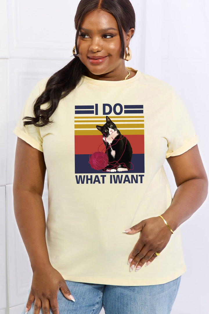 Full Size I DO WHAT I WANT Graphic Cotton Tee