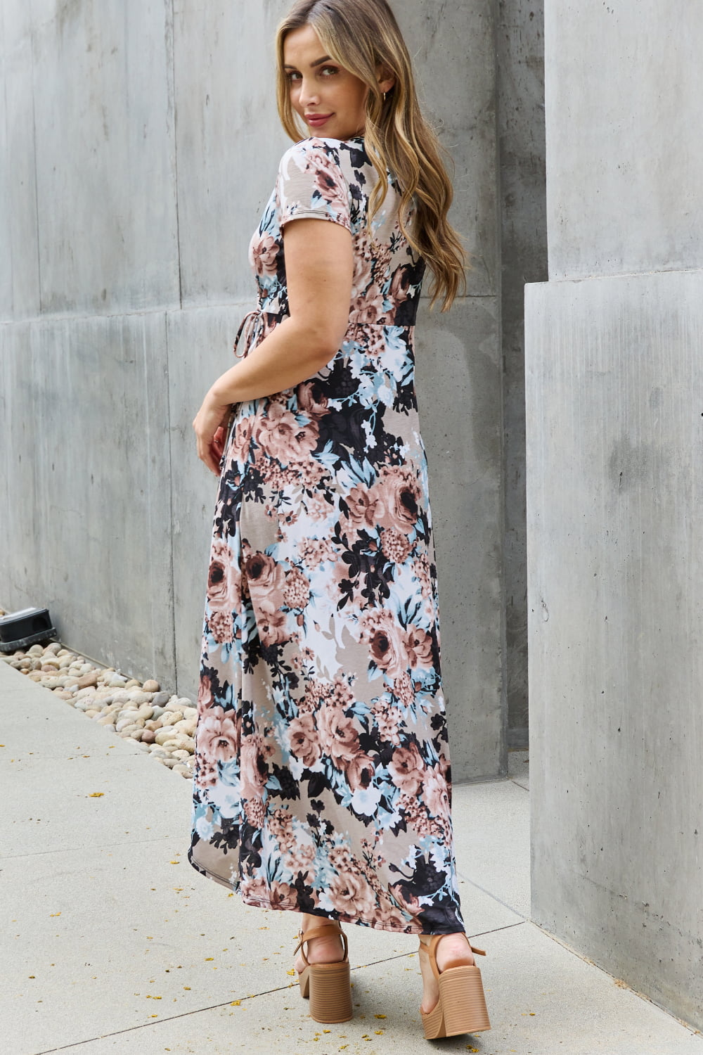 Give Me Roses Full Size Floral Maxi Wrap Dress