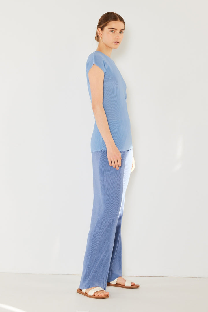 Pleated Elastic-Waist Wide Leg Pants