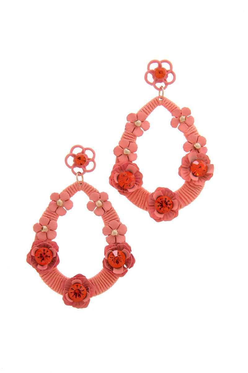 Floral Post Drop Earring