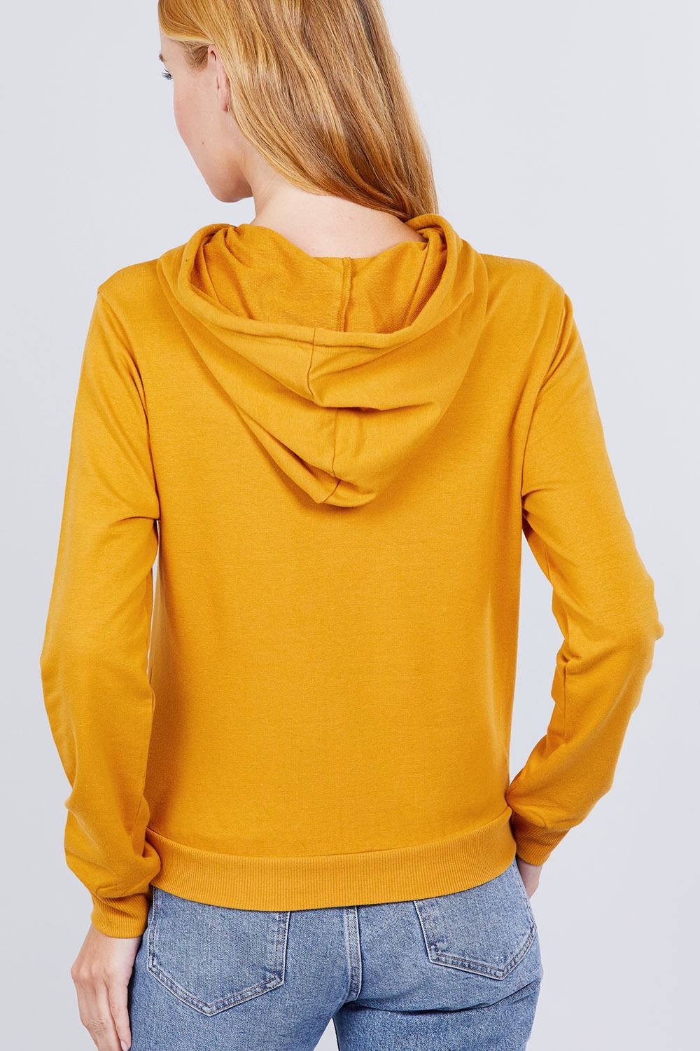 Long Sleeve Sparkly Sequins Hoodie Pullover Women Fall Pullover Tops in Mustard