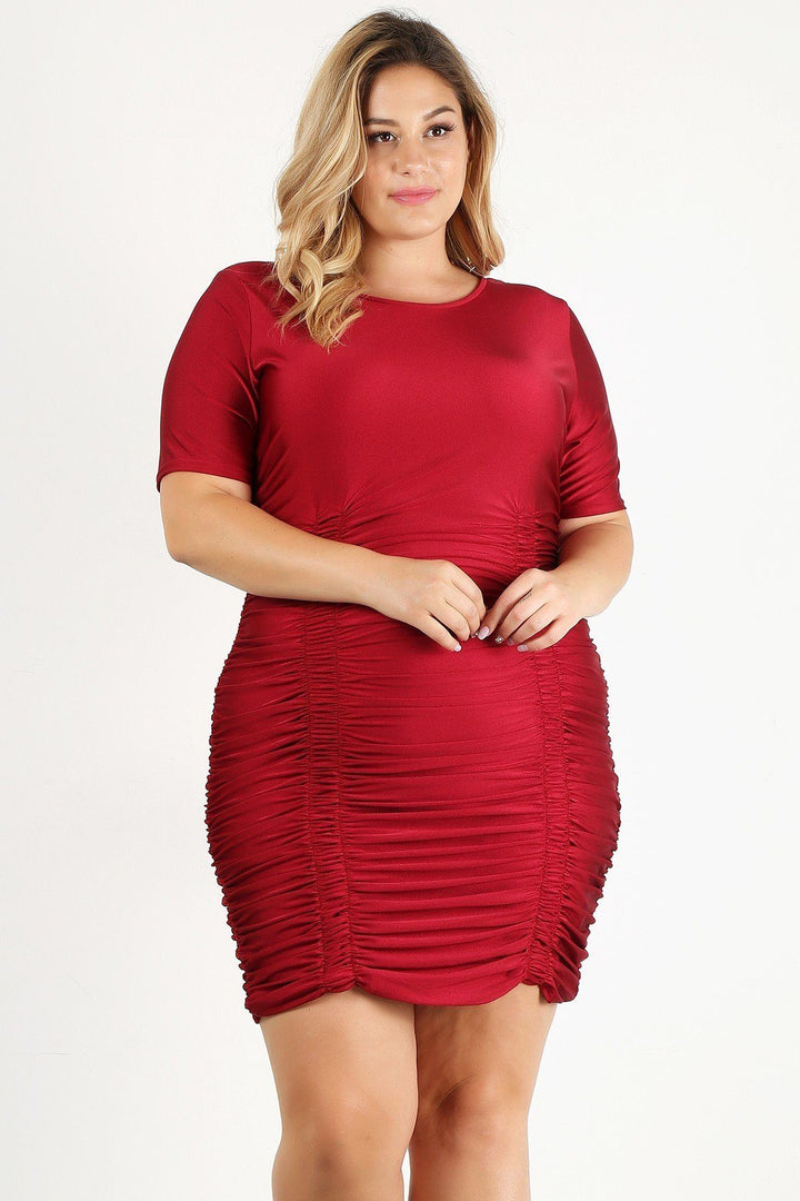 Ruby Plus Size Solid Bodycon Mini Dress