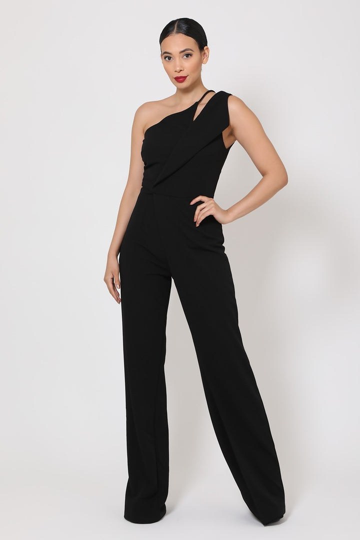 One Shoulder Jumpsuit with Small Opening