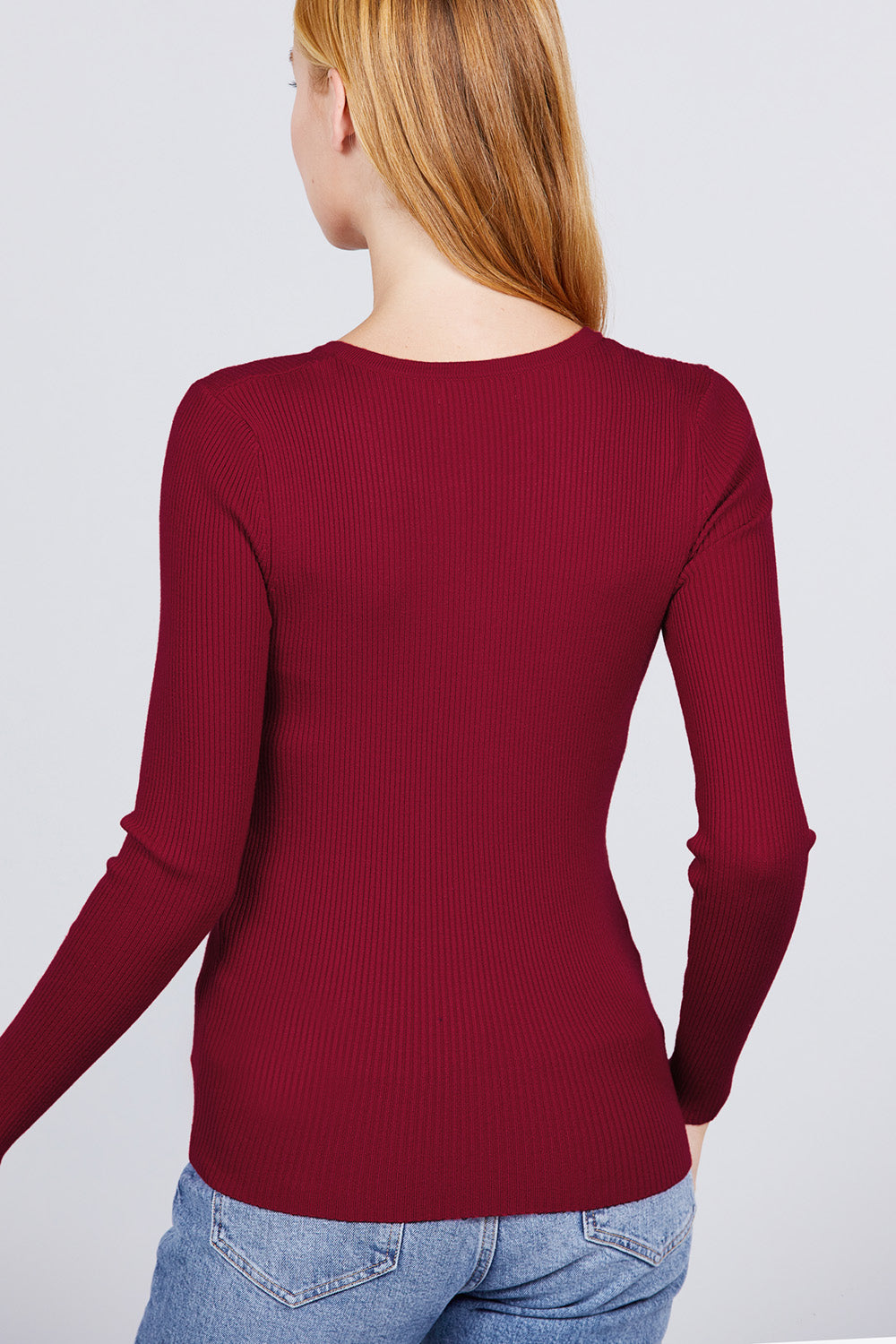 Long Sleeve Viscose Henley Sweater
