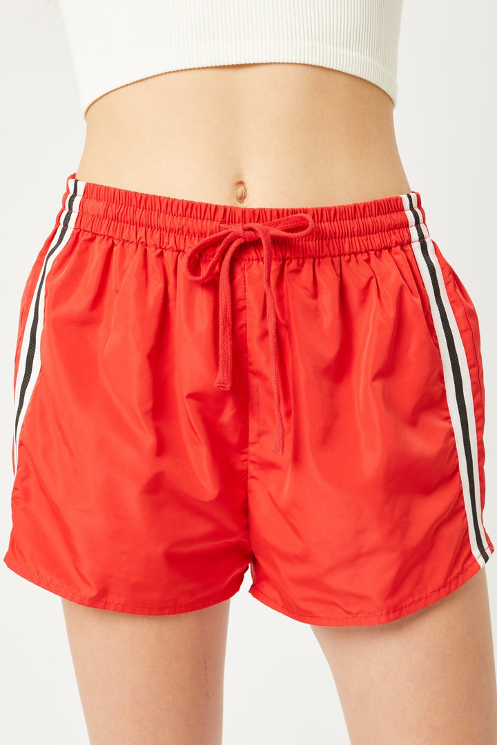 A Pair Of Windbreaker Shorts in Red