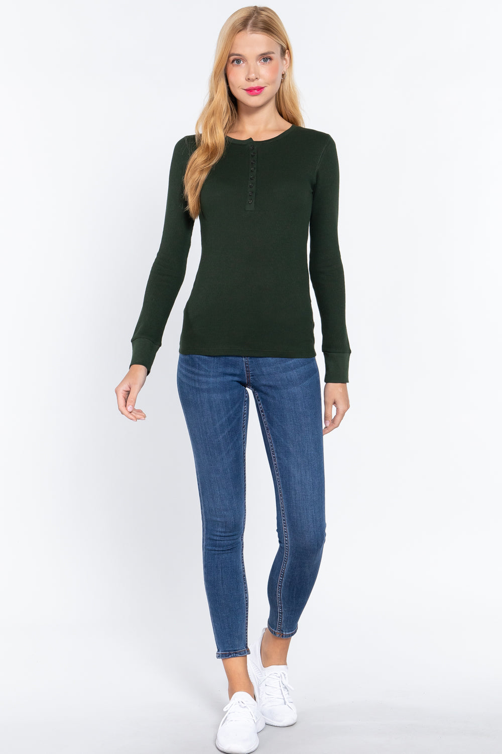 Long Sleeve Henley Thermal Top