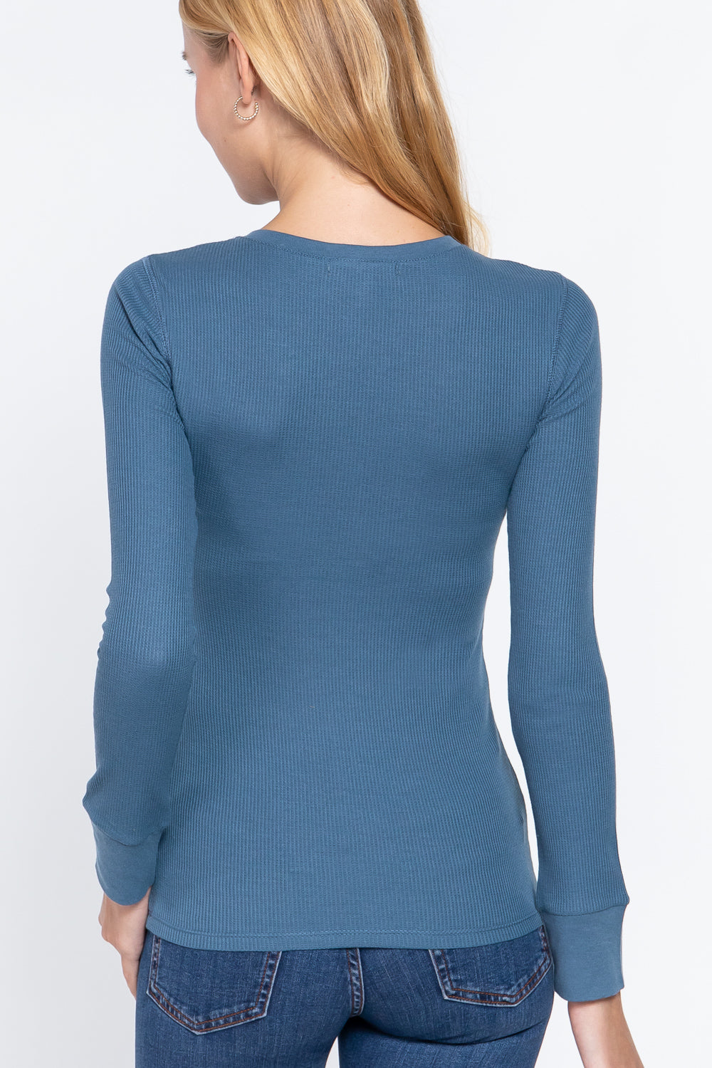 Long Sleeve Henley Thermal Top