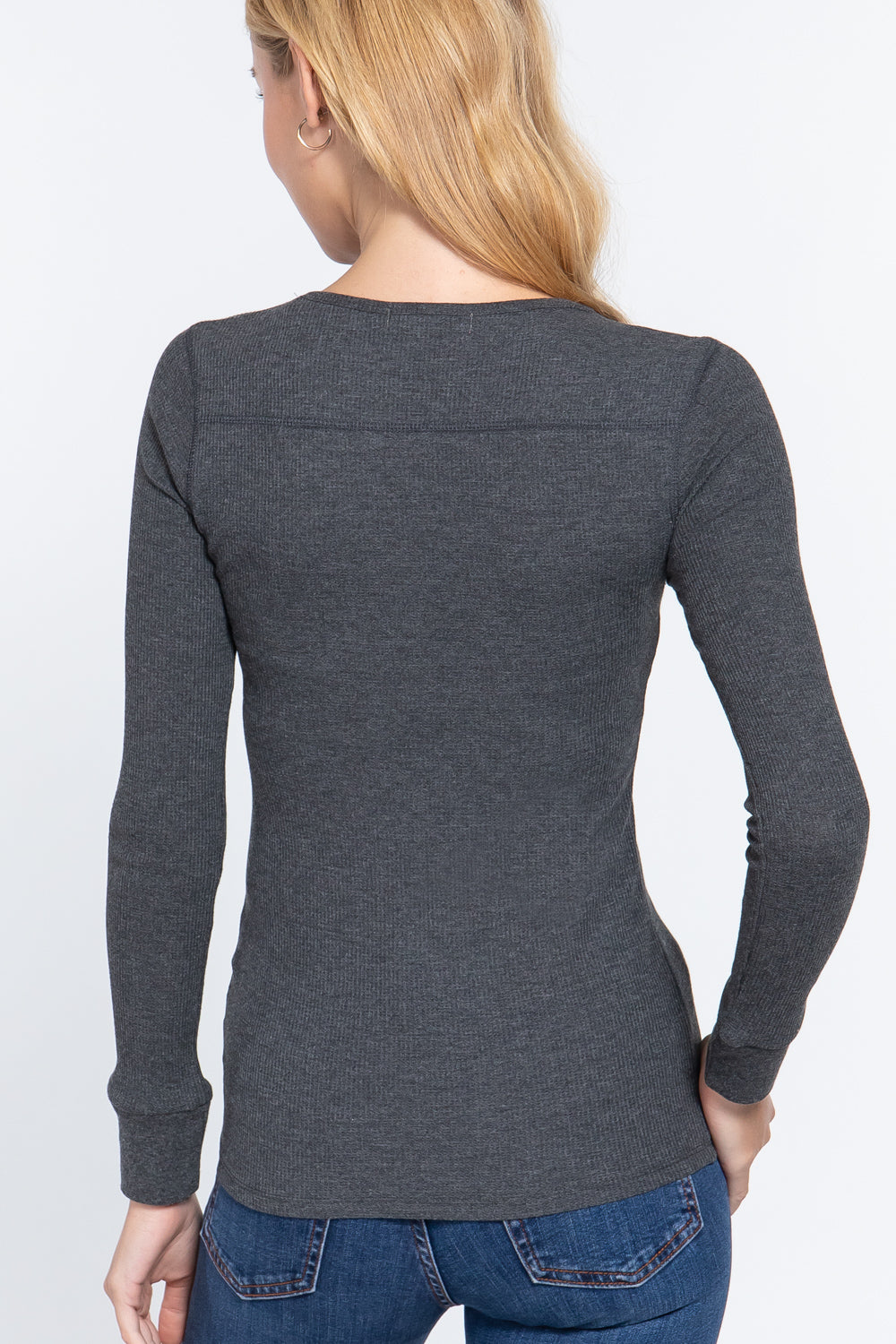 Thermal V-Neck Brushed Cotton Top | Warmth & Comfort for Cold Days