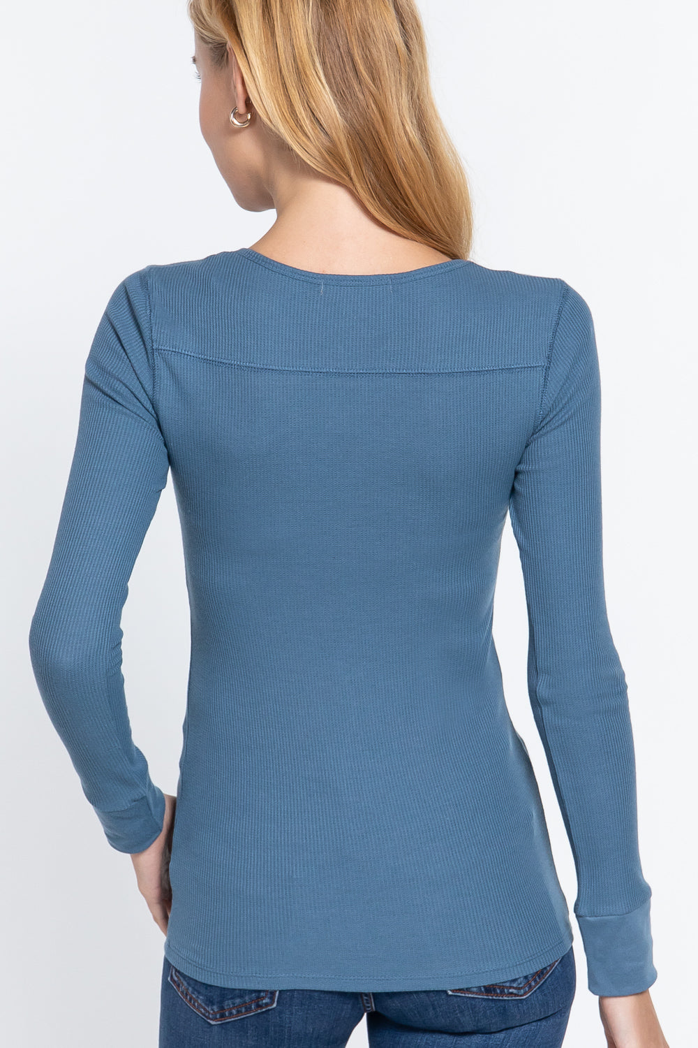 Thermal V-Neck Brushed Cotton Top | Warmth & Comfort for Cold Days