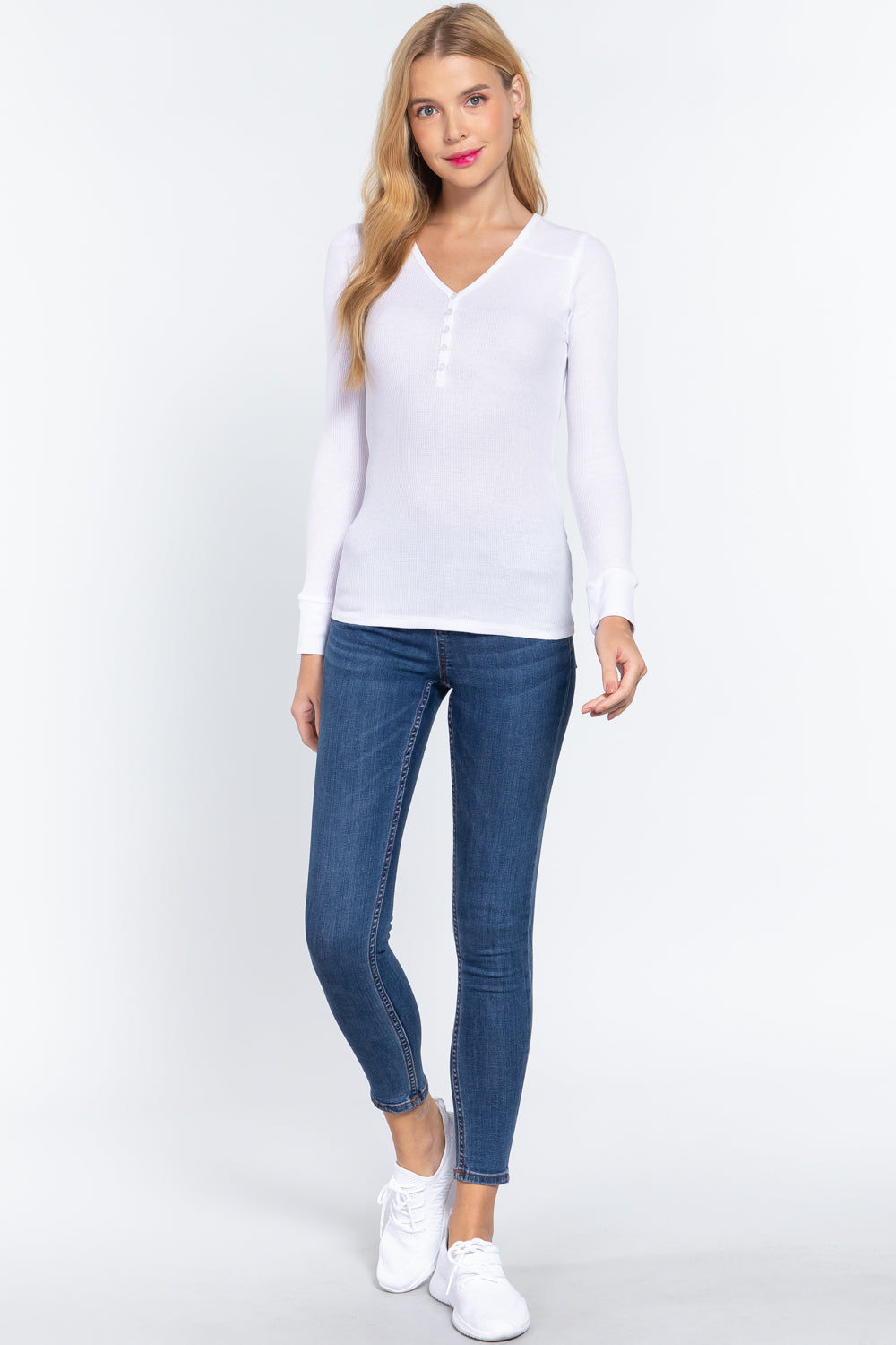 Thermal V-Neck Brushed Cotton Top | Warmth & Comfort for Cold Days