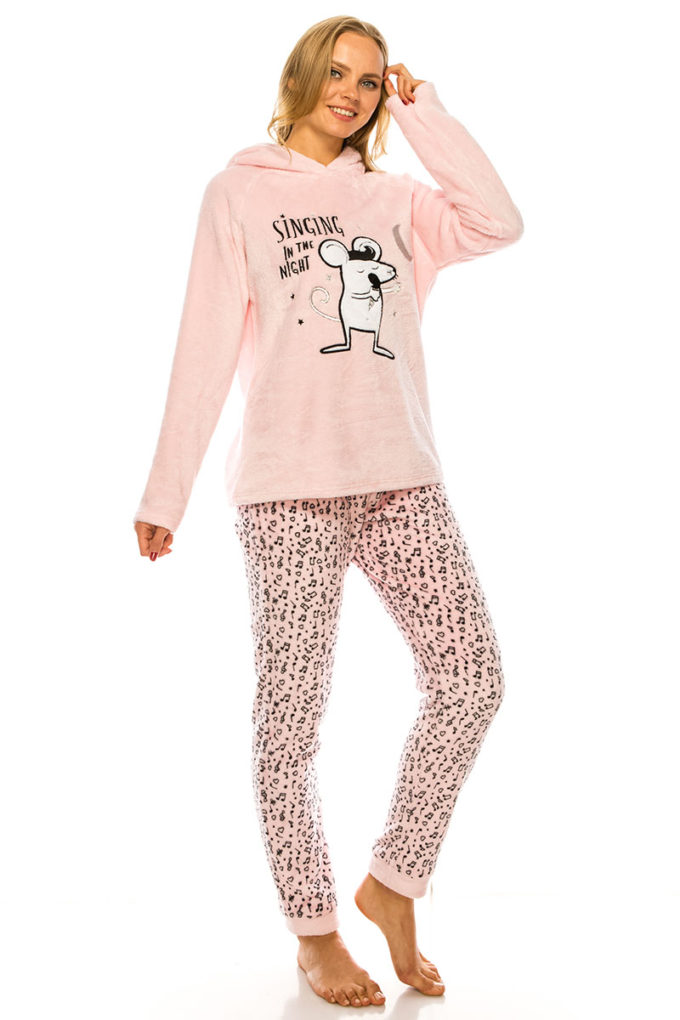 2 Piece Pajama Set for Women in Pink