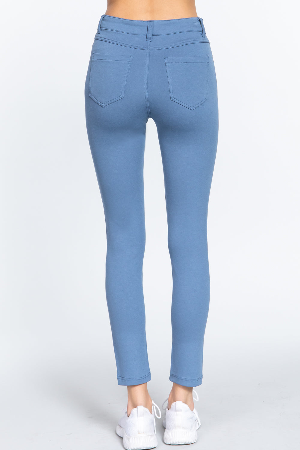 5-pockets Shape Skinny Ponte Mid-rise Pants in Blue