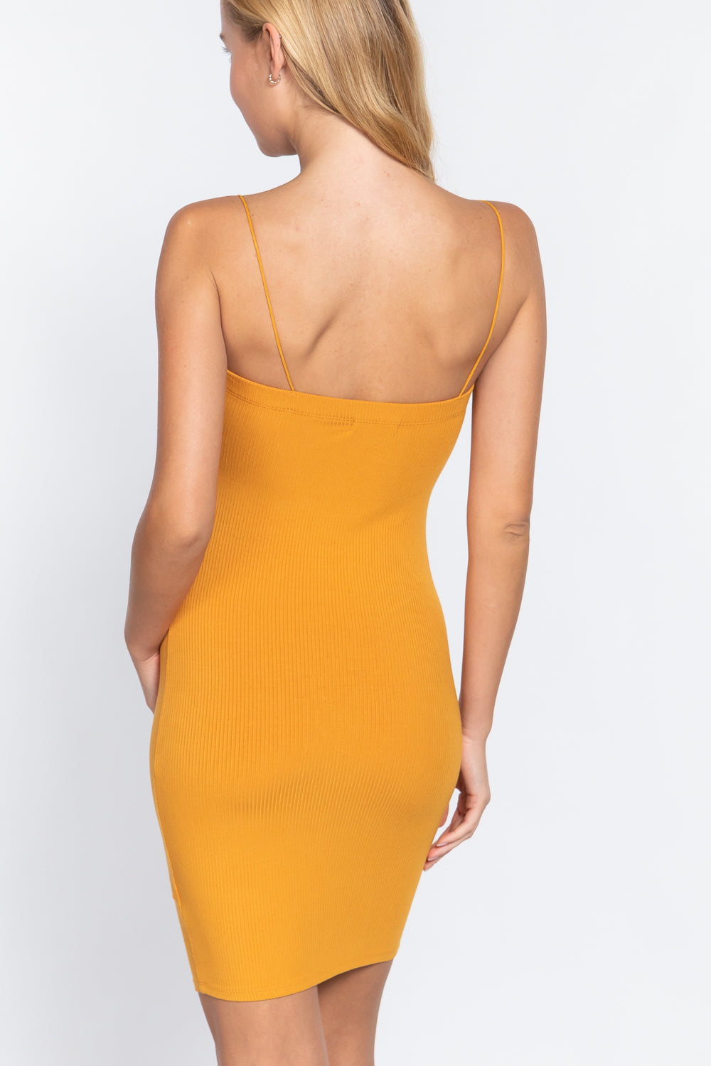 Cami Heavy Rib Mini Dress in Mango