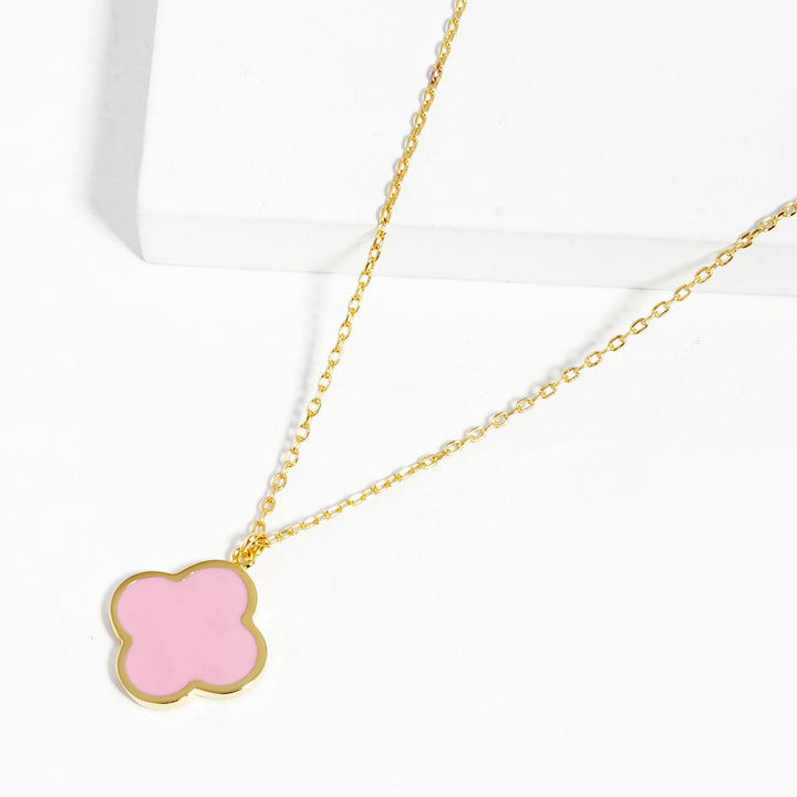 Gold Dipped Flower Pendant Necklace