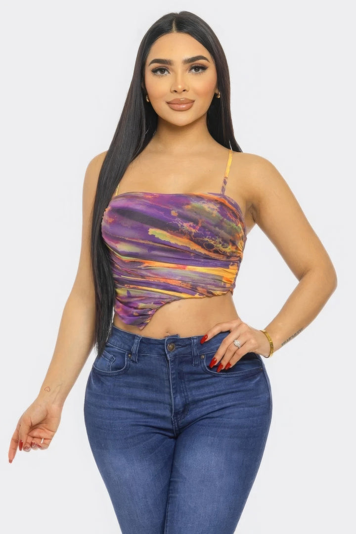 Mesh Print Top