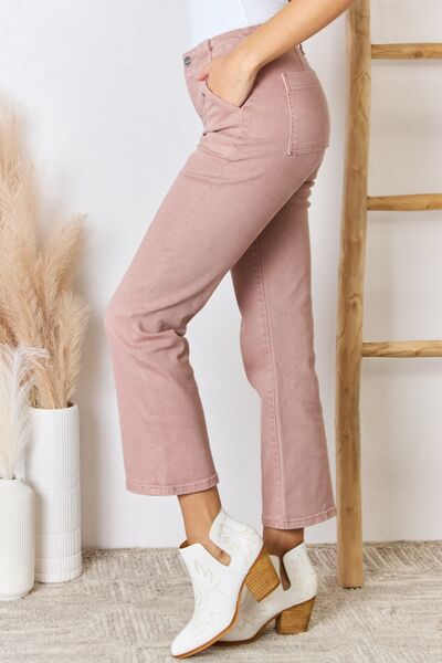 Full Size High Rise Ankle Flare Jeans