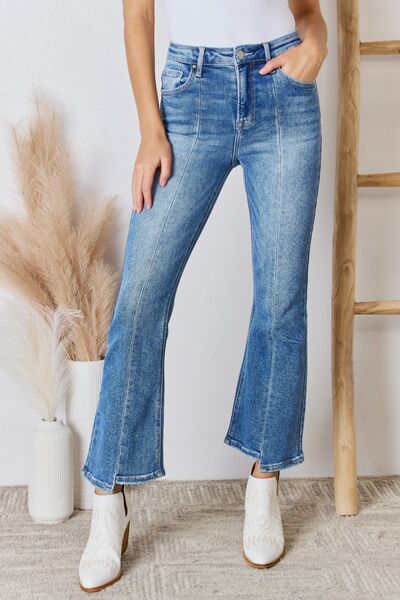Full Size High Rise Ankle Flare Jeans
