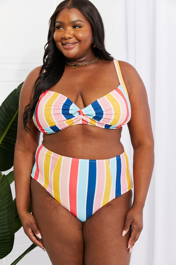 Take A Dip Twist High-Rise Bikini in Stripe